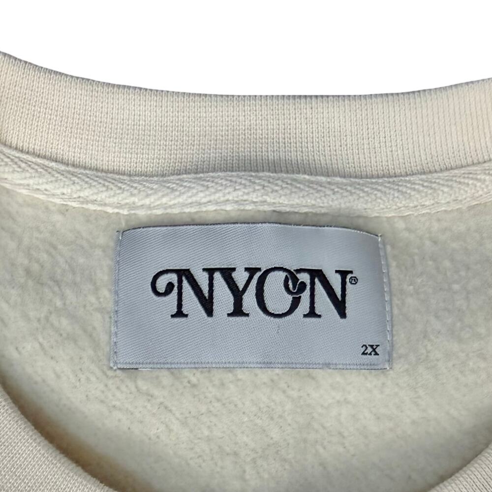 New York or Nowhere NYON Cream Purple Green Crew Neck Sweatshirt size 2X / XXL - Picture 4 of 9